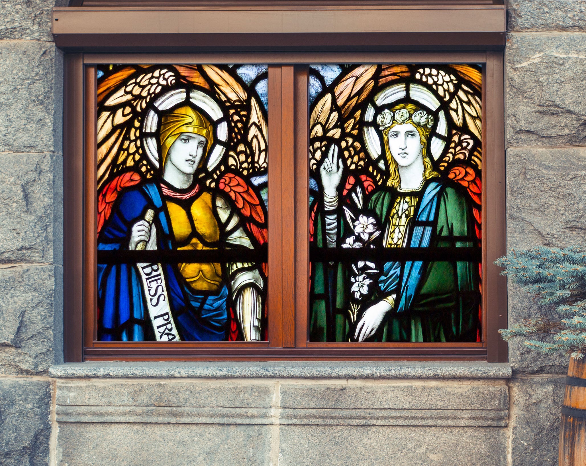 3D Religion Faith 364 Window Film Print Sticker Cling Stained Glass UV Block