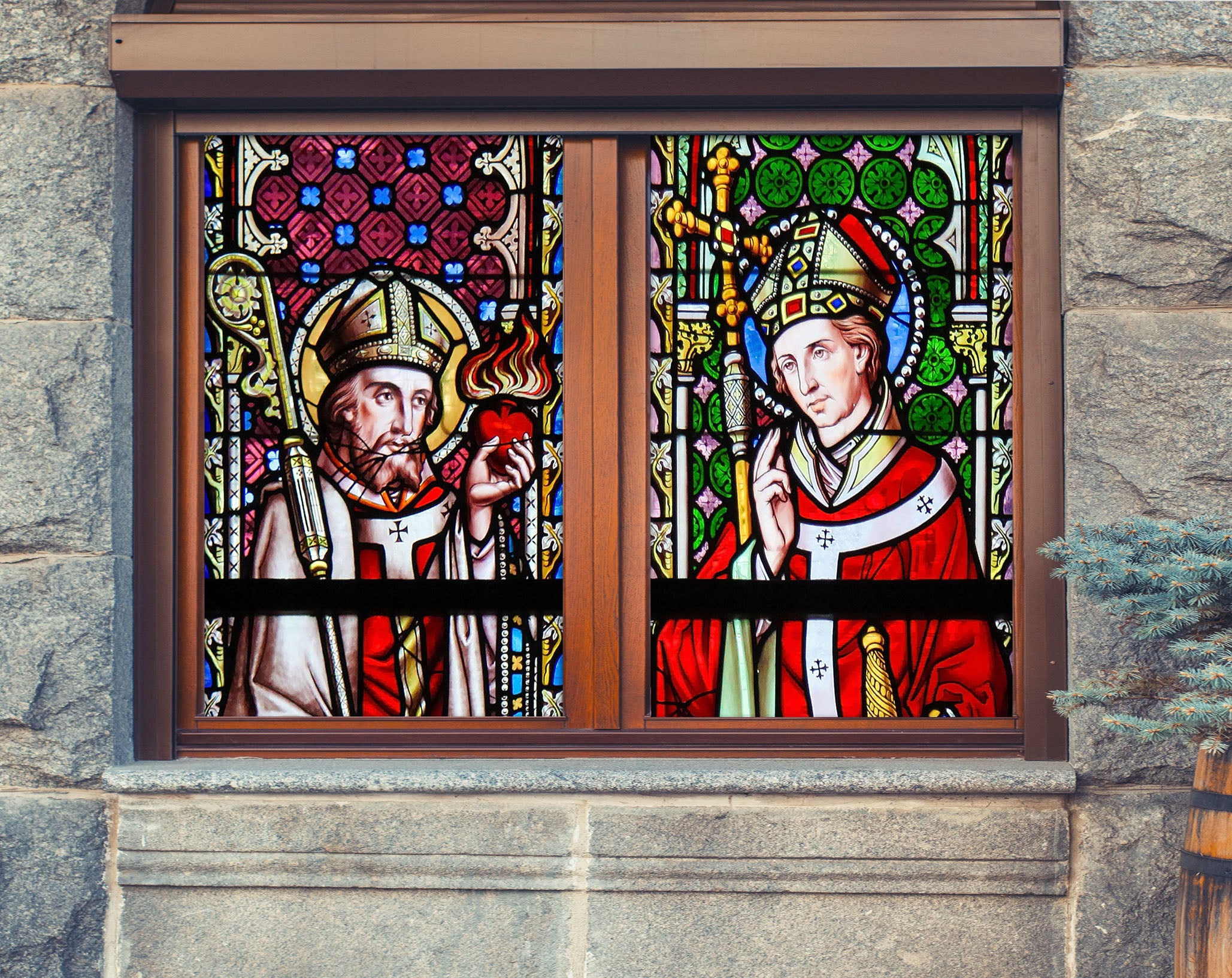 3D Believer Religion 368 Window Film Print Sticker Cling Stained Glass UV Block