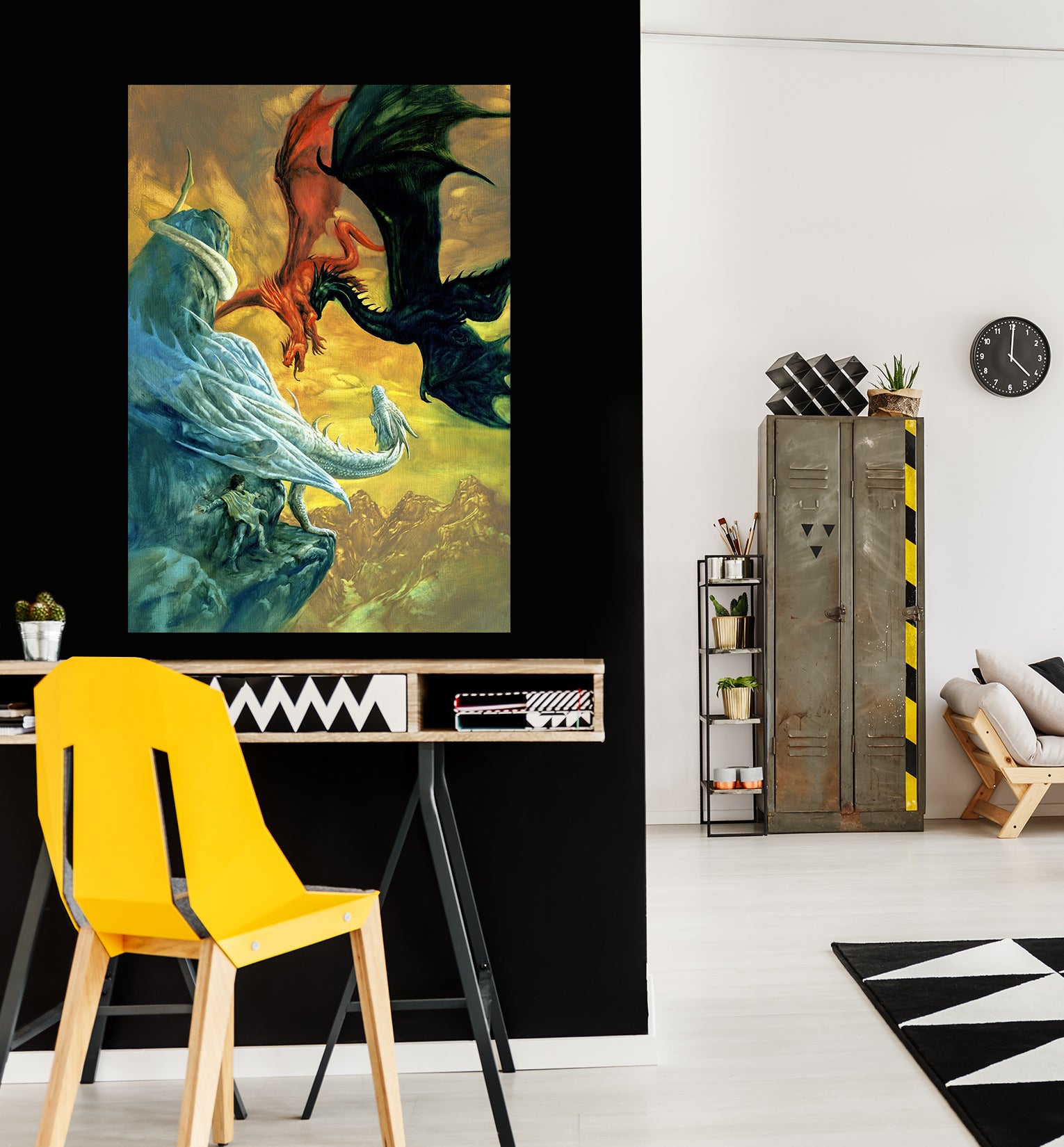 3D Black White Red Dragon 8124 Ciruelo Wall Sticker