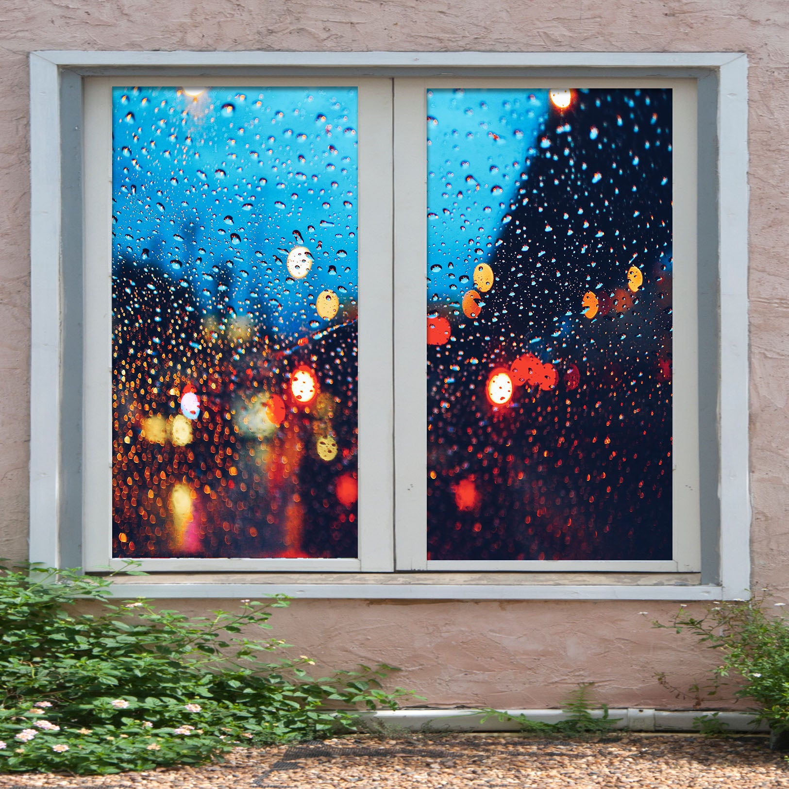 3D Water Drop Neon 380 Window Film Print Sticker Cling Stained Glass UV Block