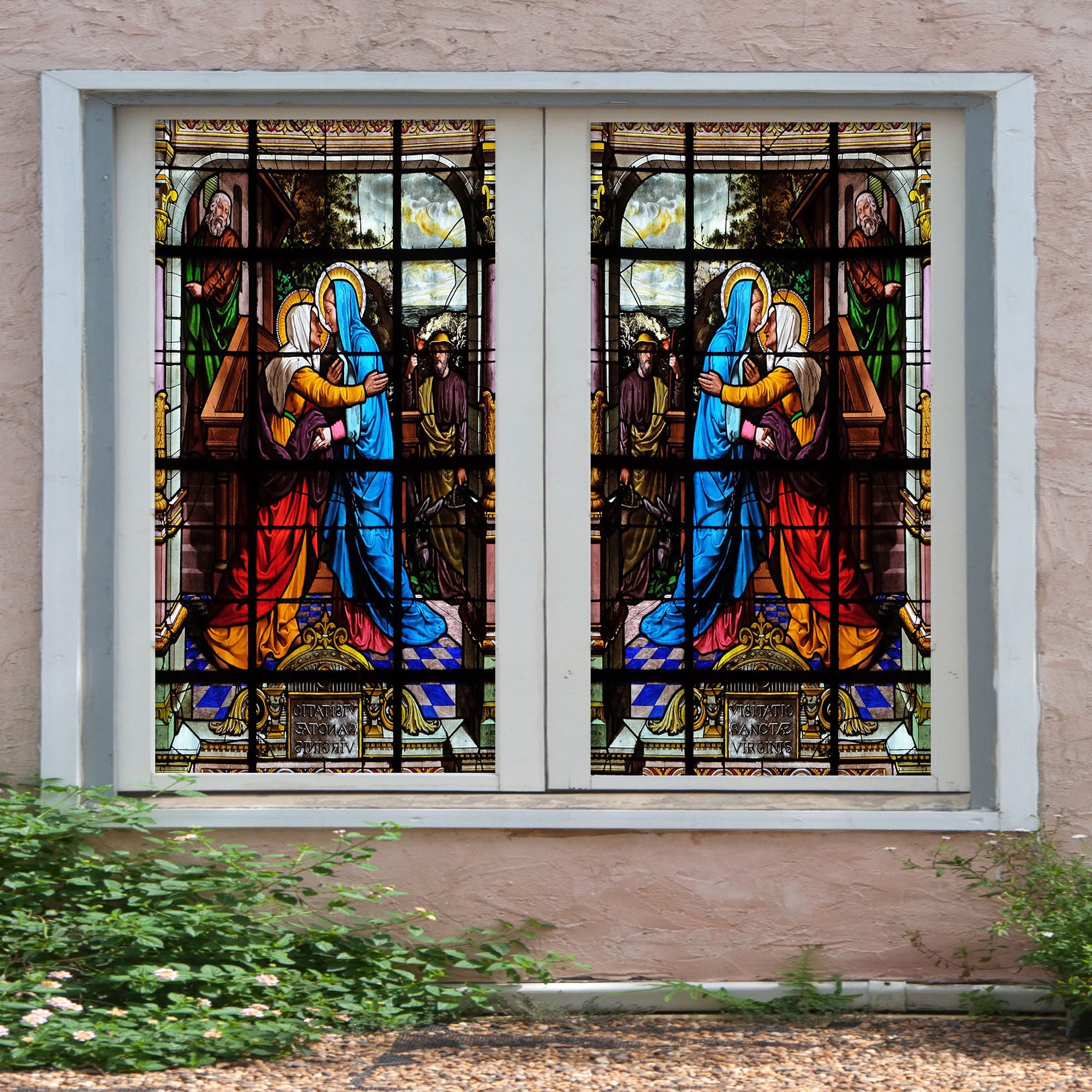 3D Nun Ceremony 210 Window Film Print Sticker Cling Stained Glass UV Block