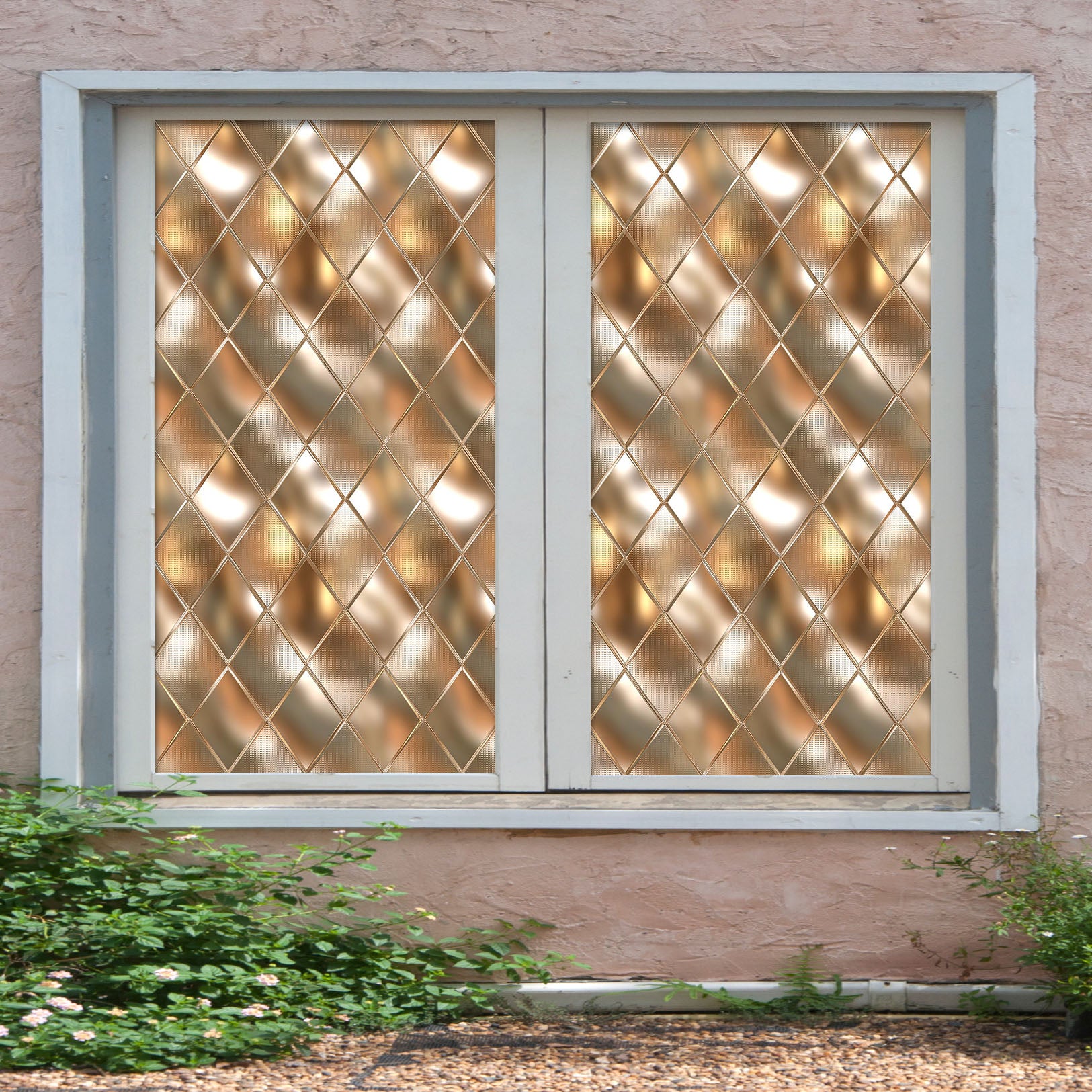 3D Golden Crystal 321 Window Film Print Sticker Cling Stained Glass UV Block