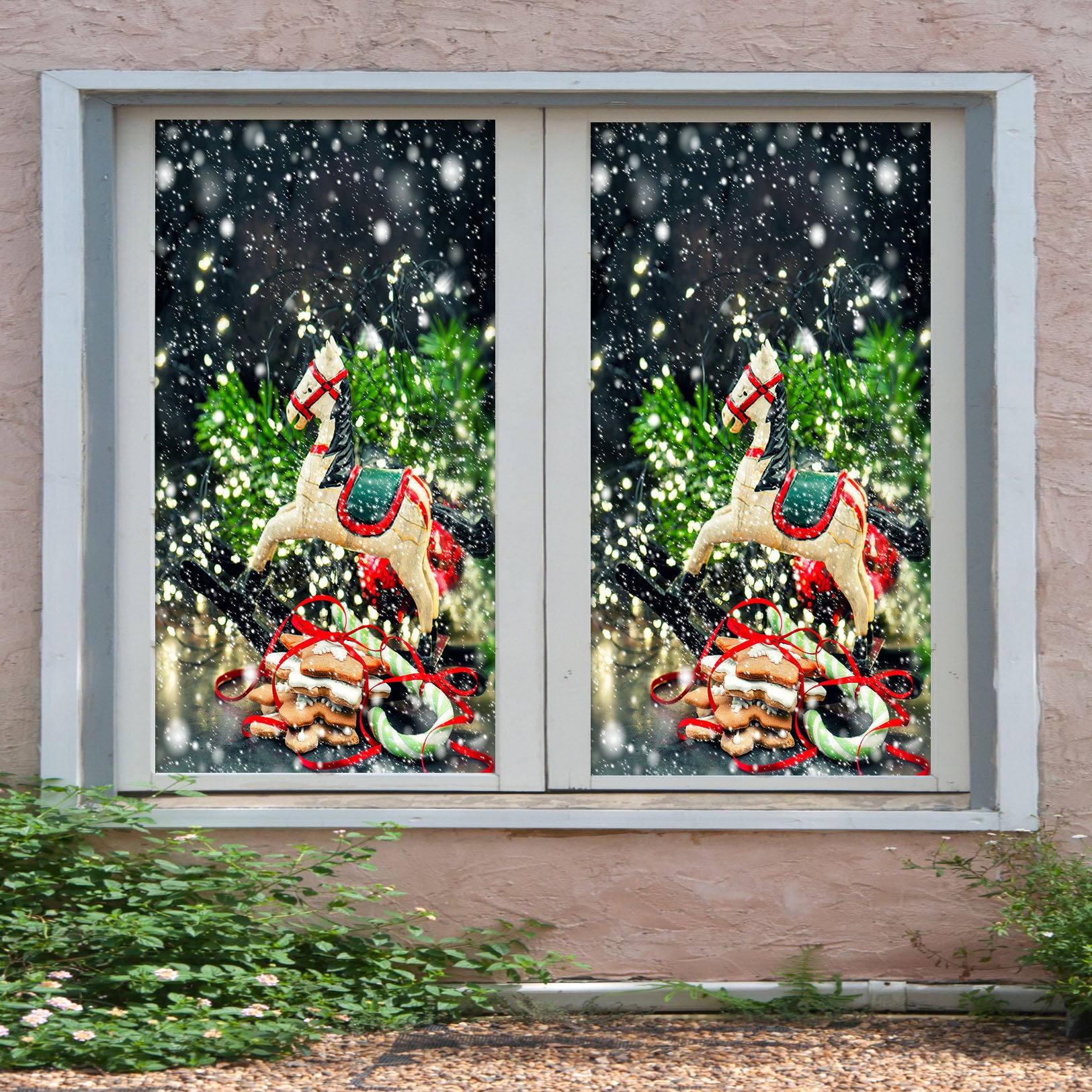 3D Trojan Horse 30025 Christmas Window Film Print Sticker Cling Stained Glass Xmas