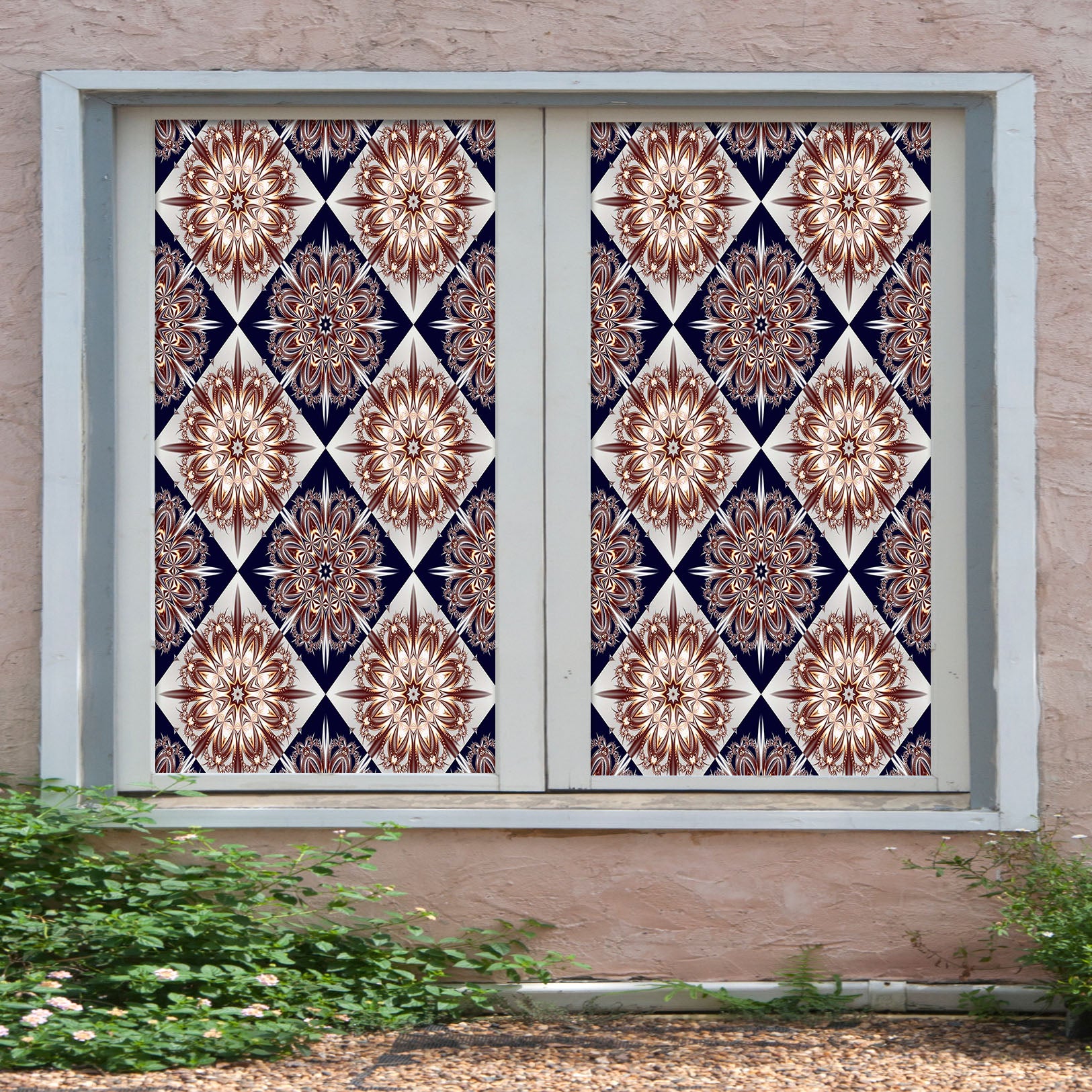 3D Custom Pattern 198 Window Film Print Sticker Cling Stained Glass UV Block