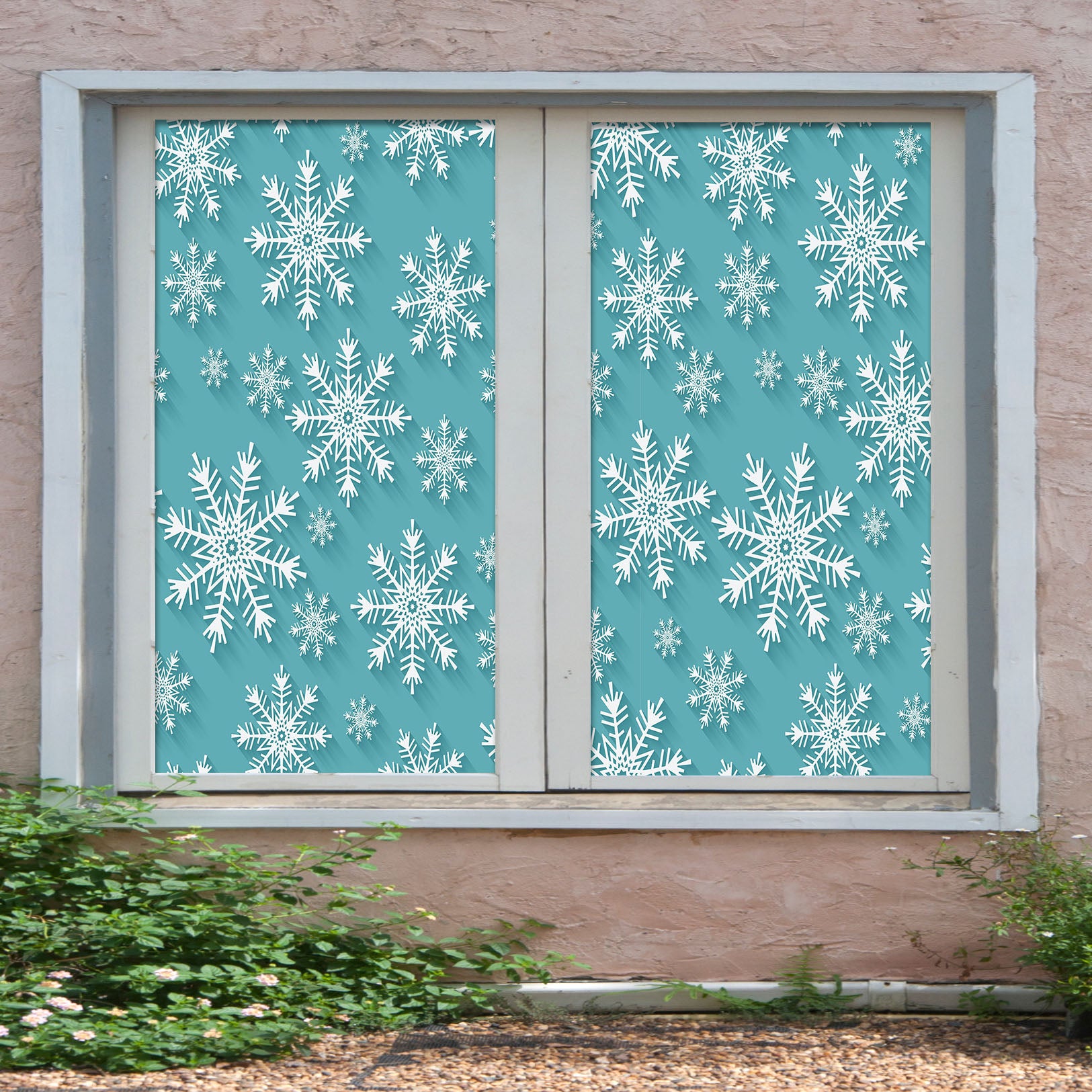 3D White Snowflake 305 Window Film Print Sticker Cling Stained Glass UV Block