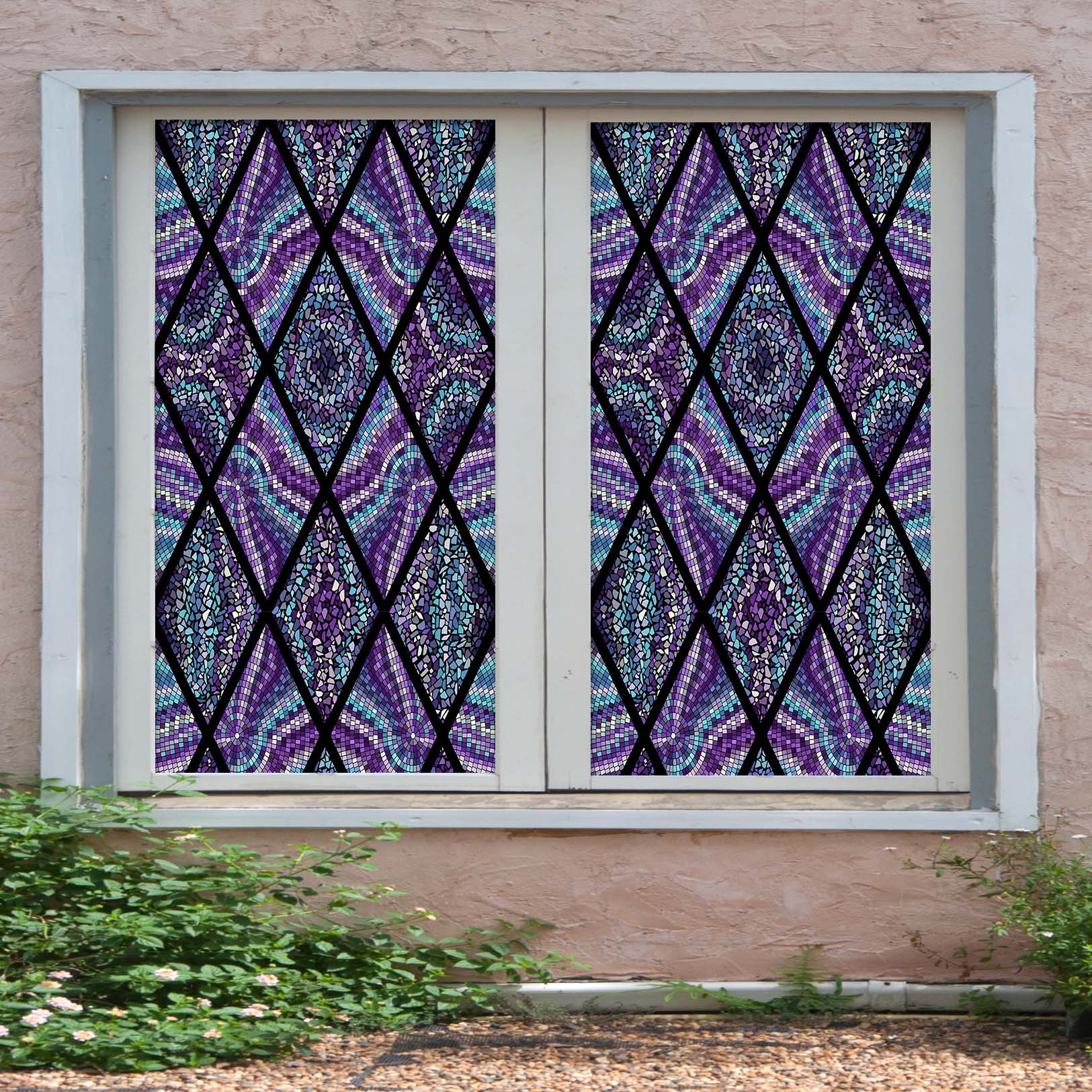 3D Graphic Fragmentation 375 Window Film Print Sticker Cling Stained Glass UV Block