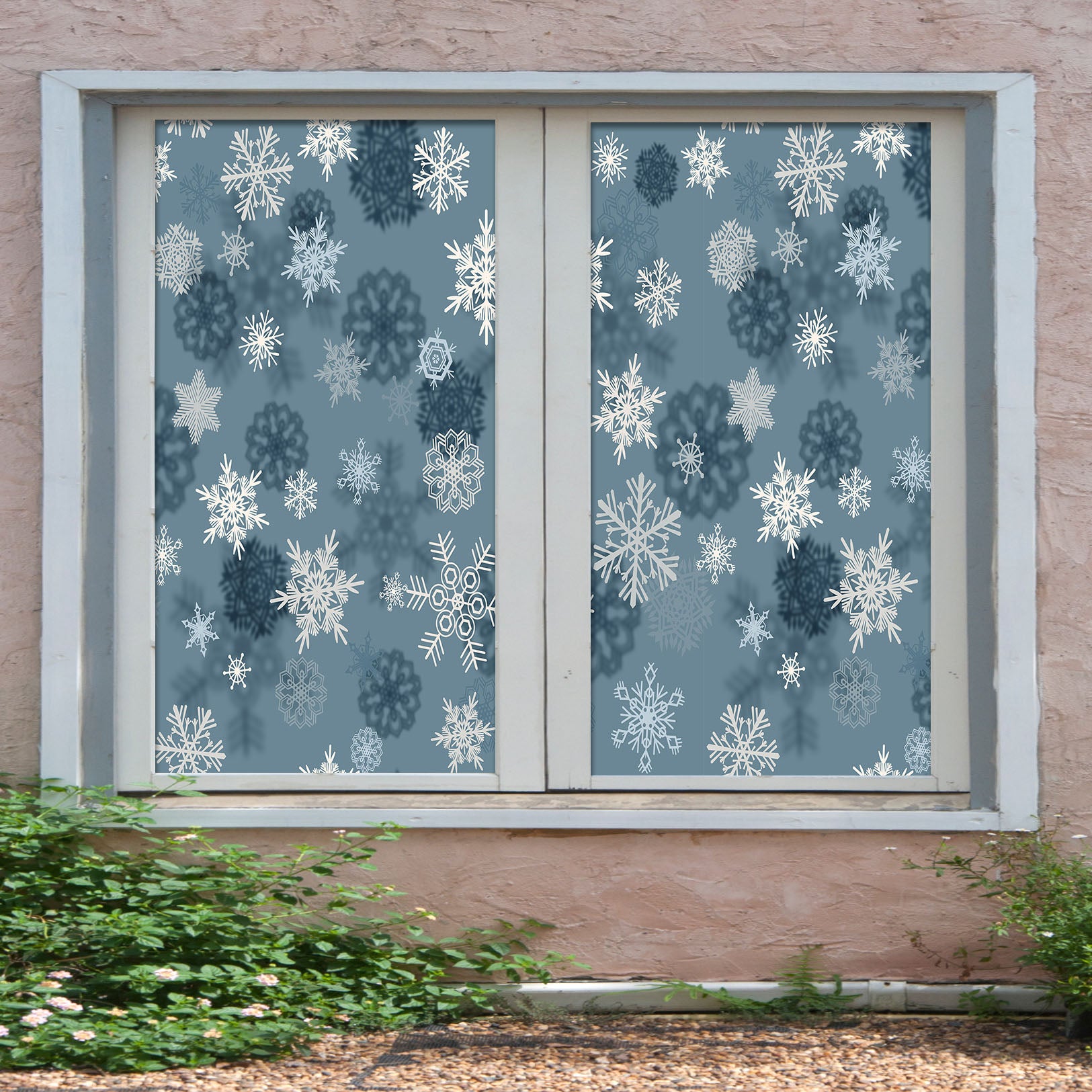 3D Snowflake Pattern 394 Window Film Print Sticker Cling Stained Glass UV Block