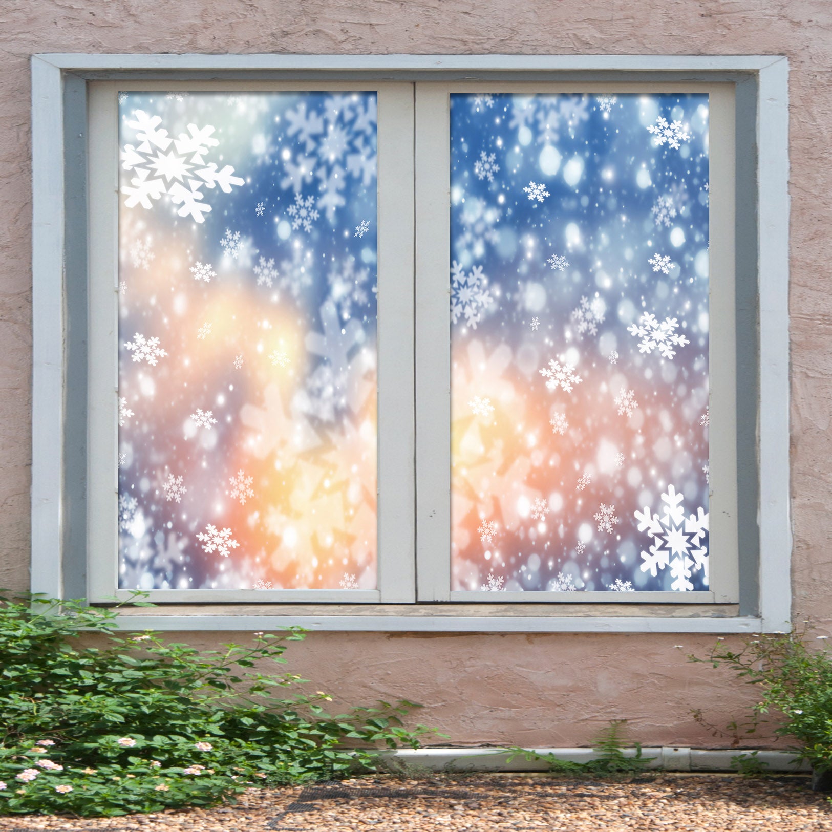 3D White Snowflake 353 Window Film Print Sticker Cling Stained Glass UV Block