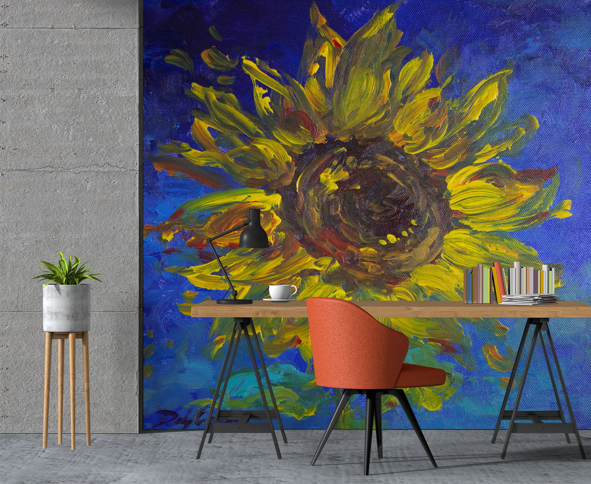 3D Sunflower 3118 Debi Coules Wall Mural Wall Murals