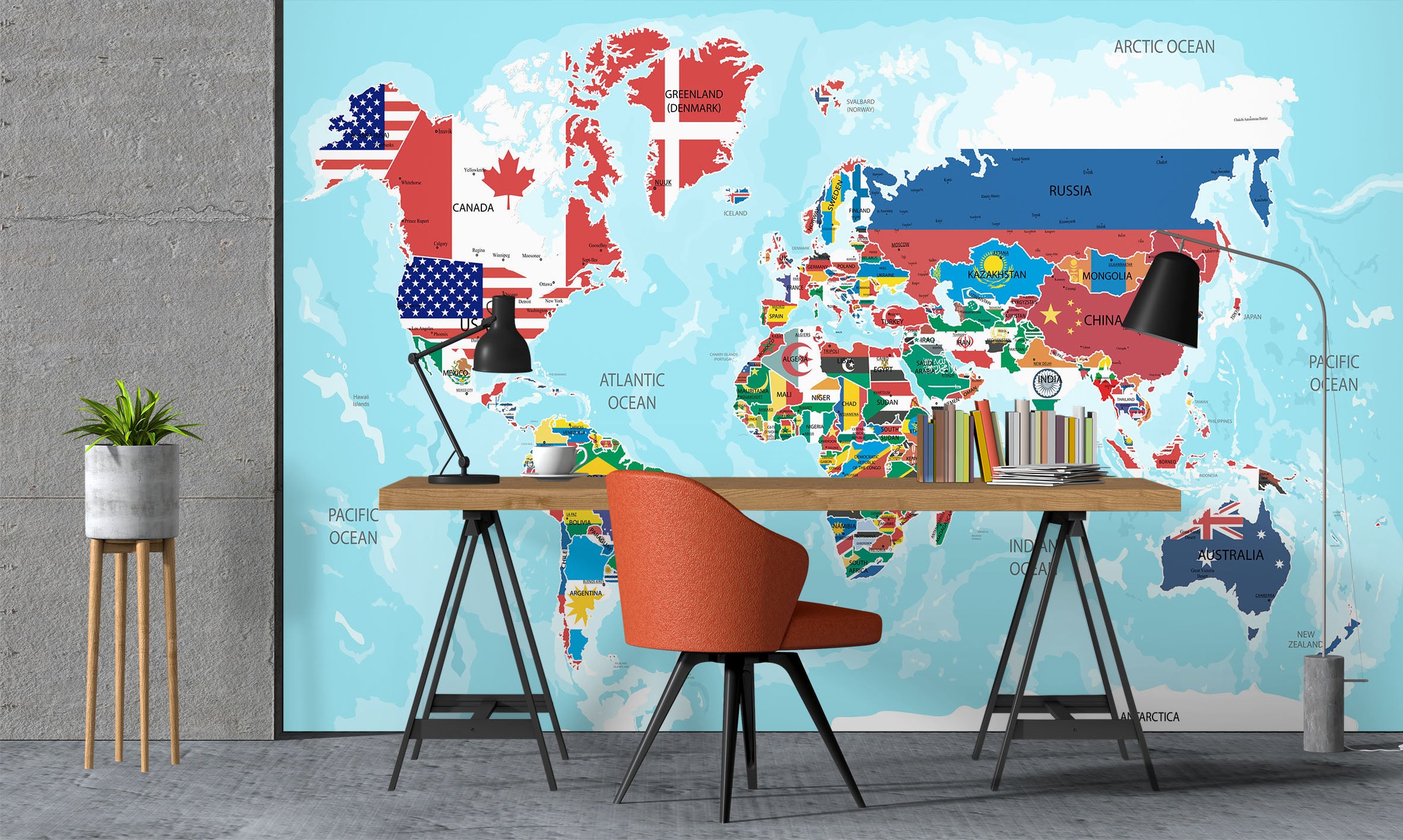 3D World Map 1104 Wall Murals