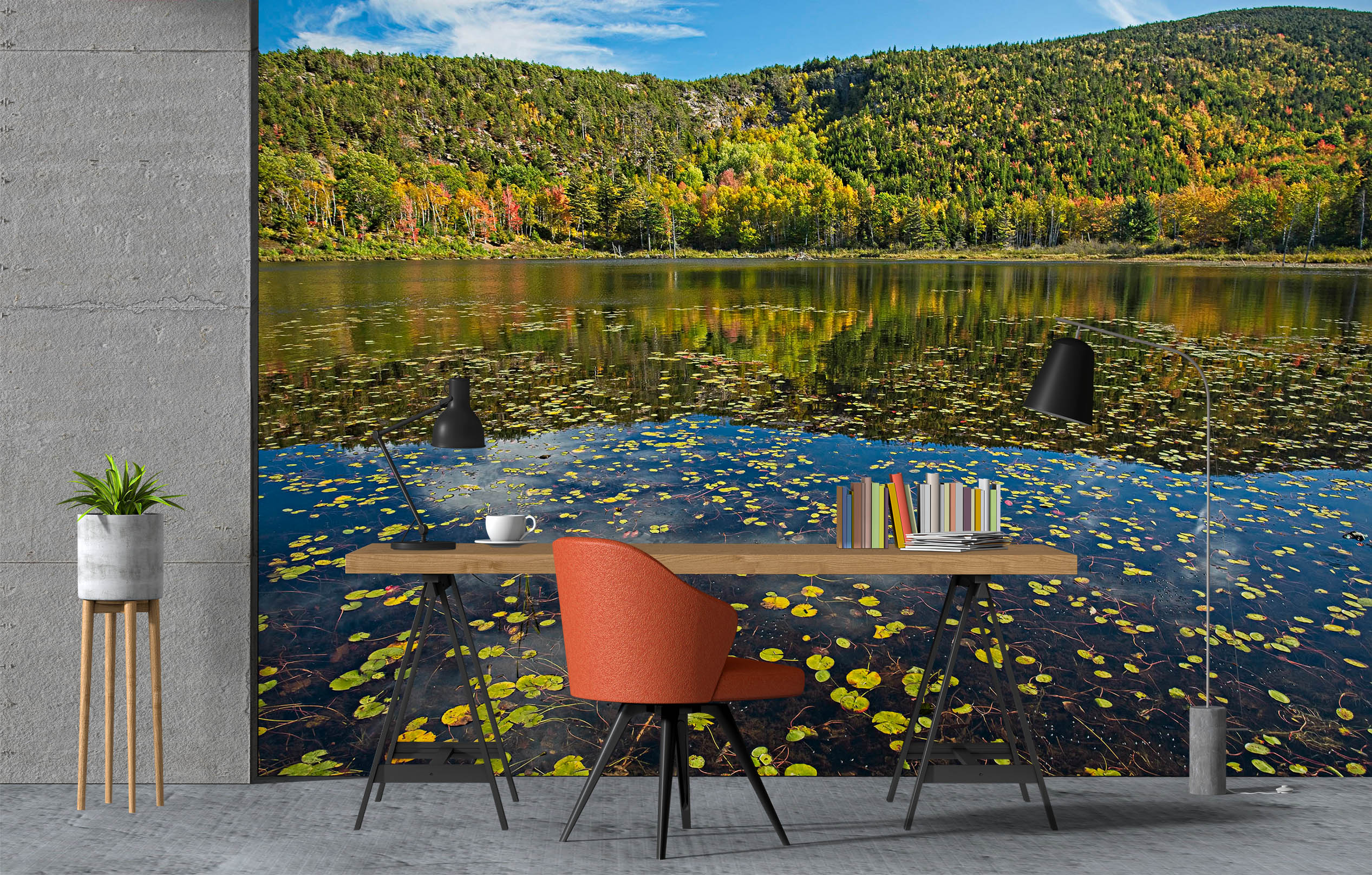 3D Lake Leaves 62087 Kathy Barefield Wall Mural Wall Murals
