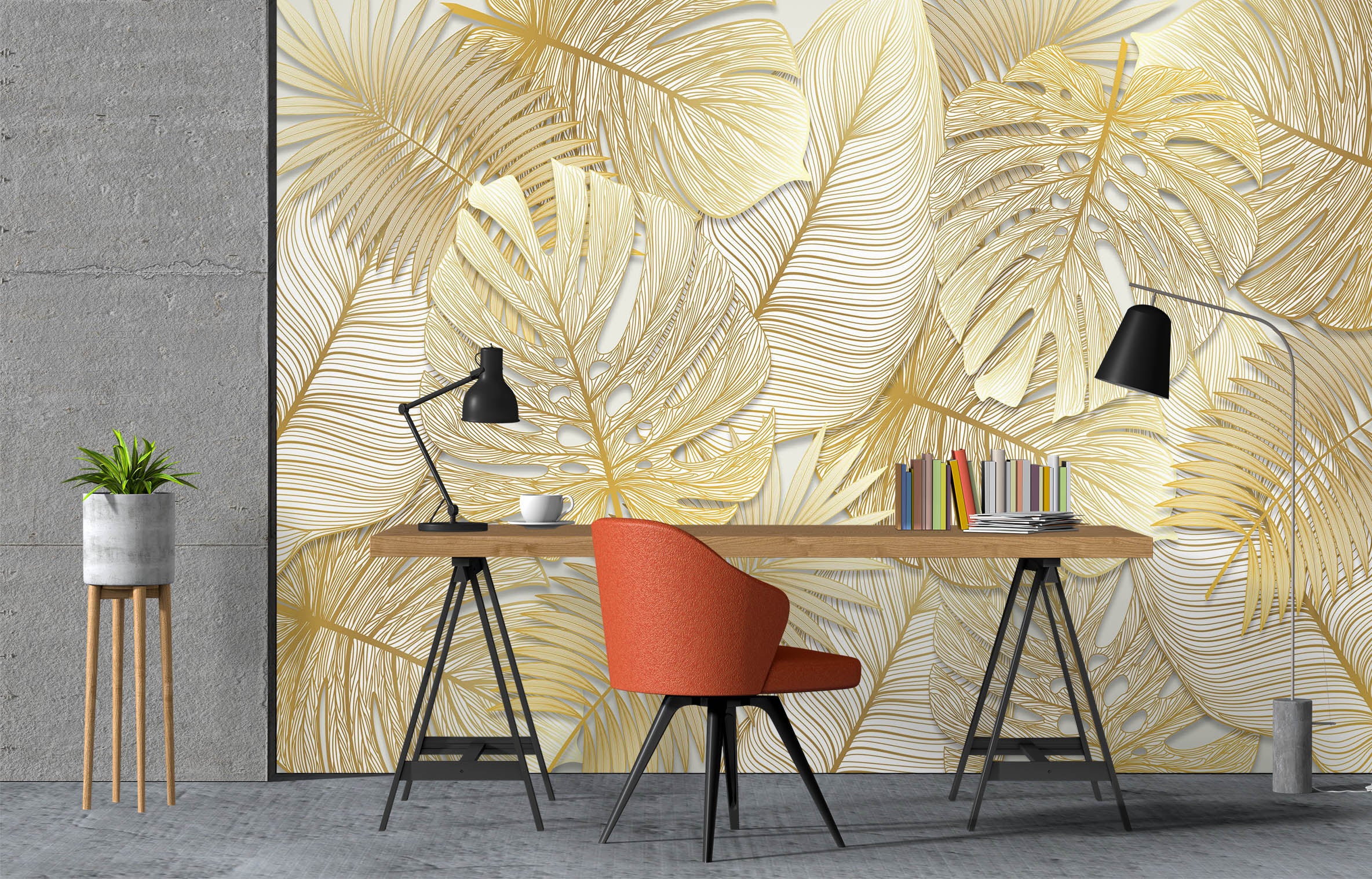 3D Gold Leaf 1071 Wall Murals