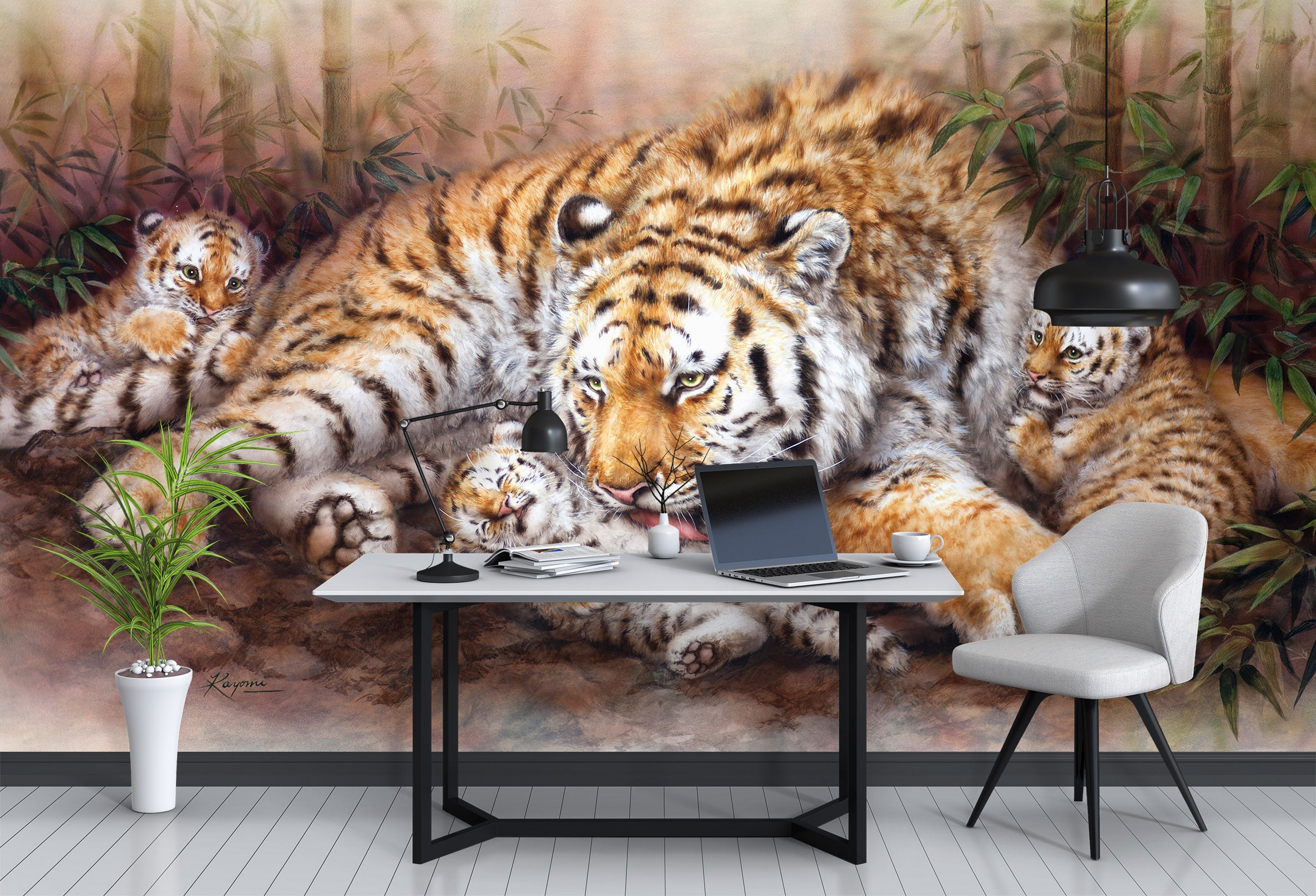 3D Baby Tiger 5441 Kayomi Harai Wall Mural Wall Murals