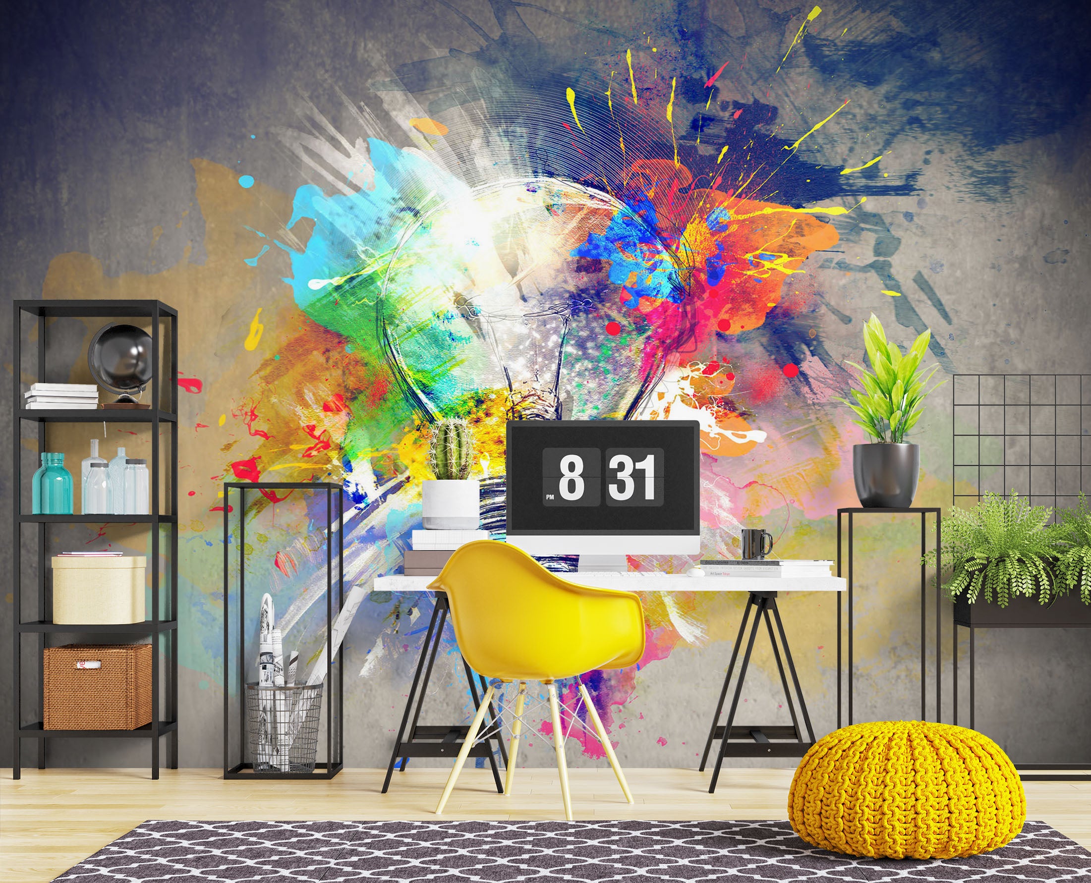 3D Color Bulb 1082 Wall Murals