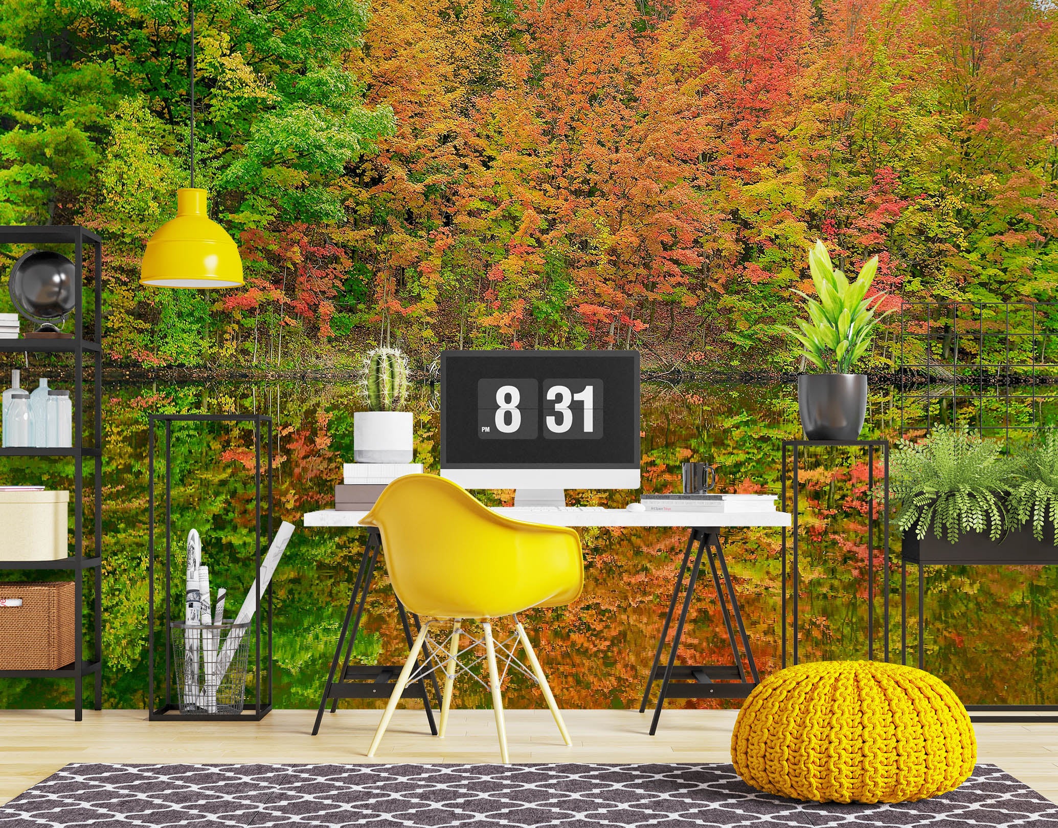 3D Fall Reflections 62076 Kathy Barefield Wall Mural Wall Murals
