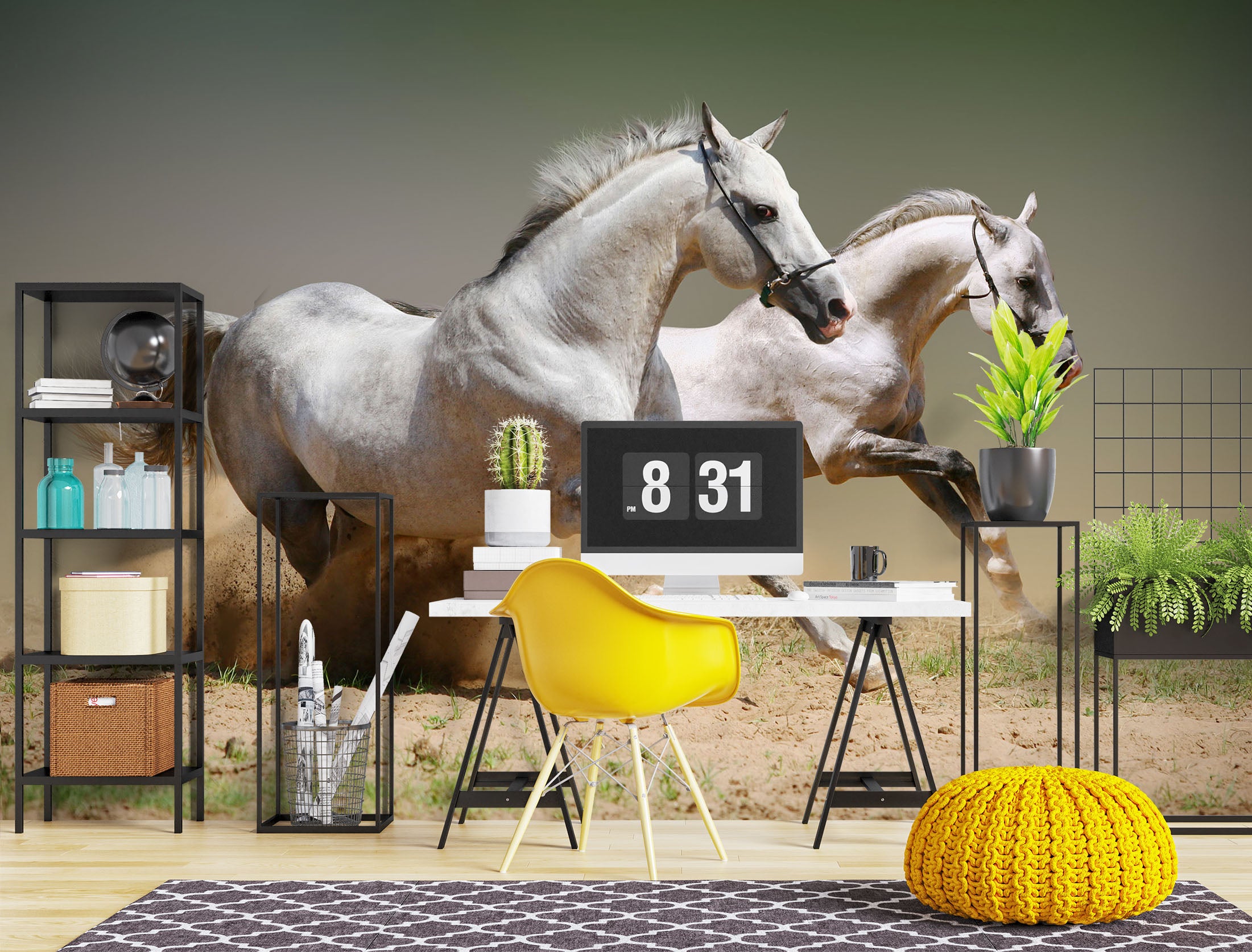 3D Running Horse 1080 Wall Murals