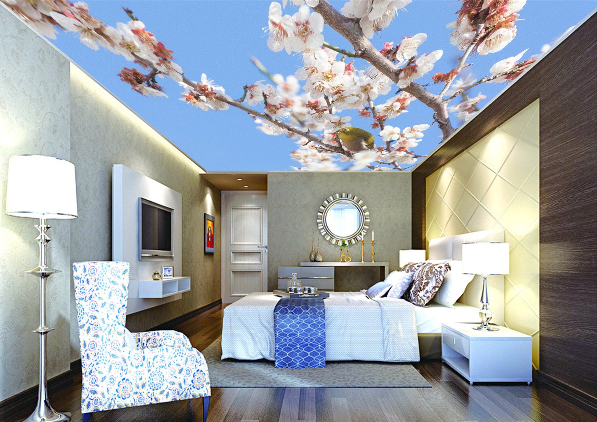 Flowering Tree Bird Wallpaper AJ Wallpaper 