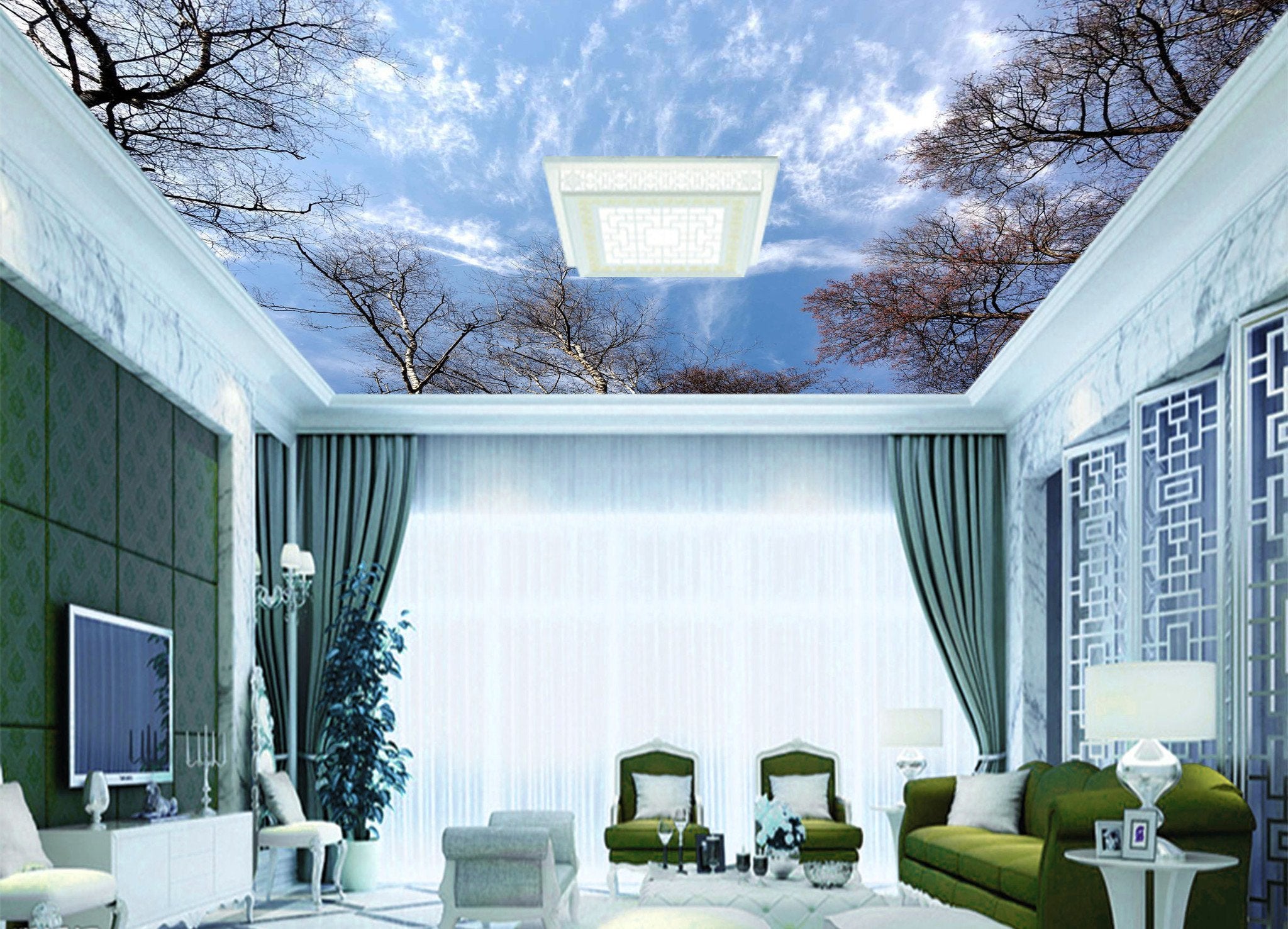 Blue Sky Bare Trees Wallpaper AJ Wallpaper 