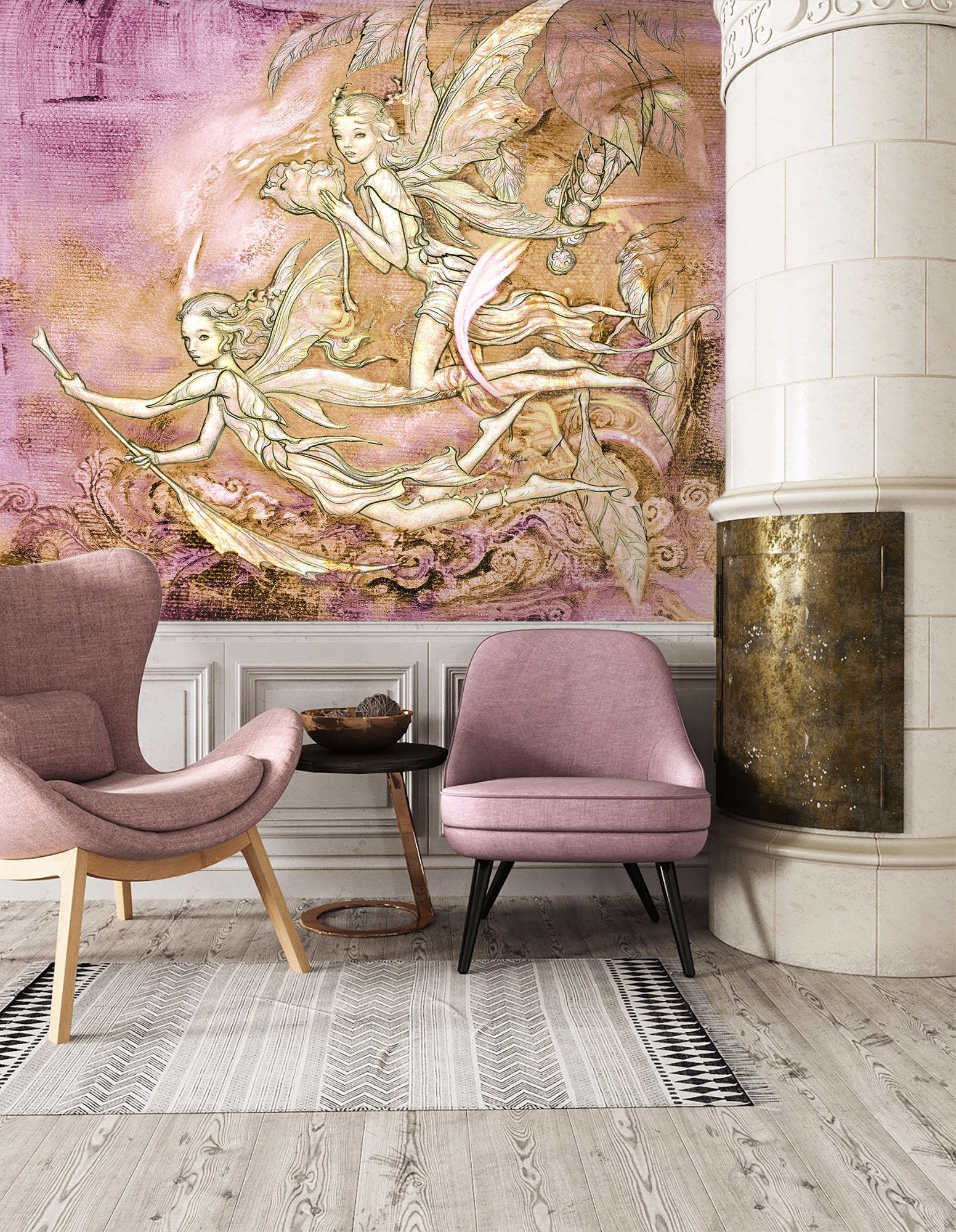 3D Elf Girl Pattern 7074 Ciruelo Wall Mural Wall Murals