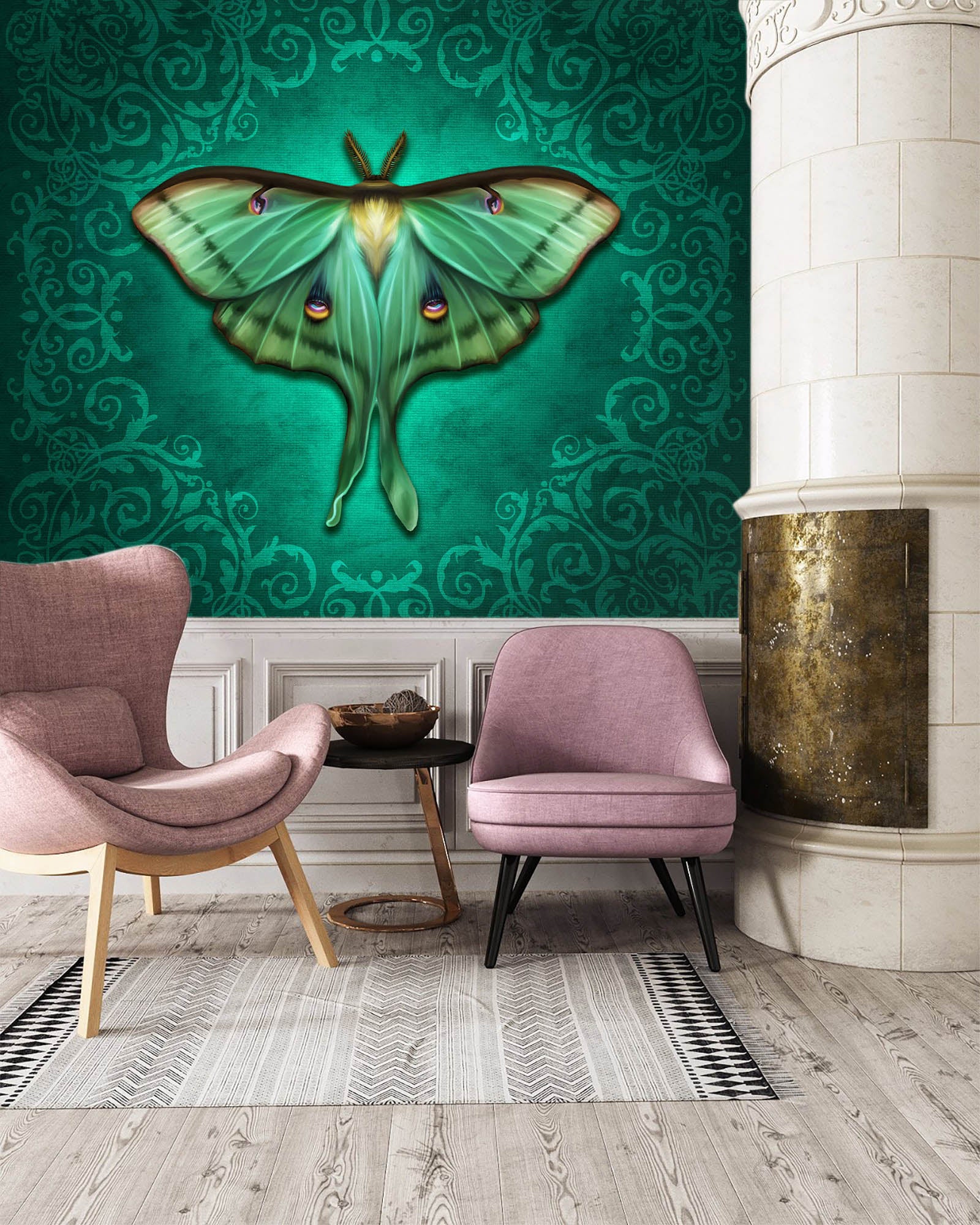 3D Green Butterfly 8768 Brigid Ashwood Wall Mural Wall Murals