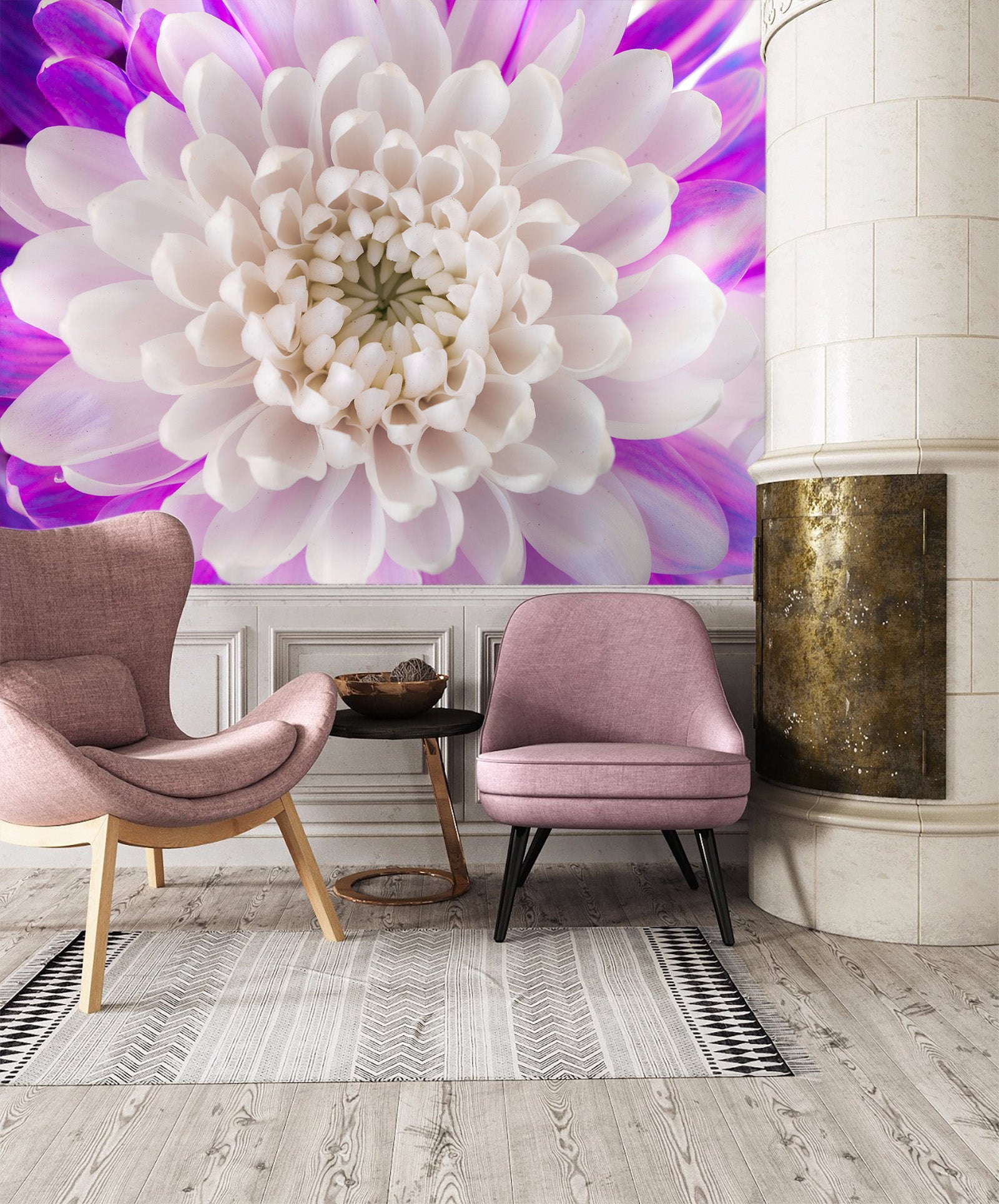 3D White Chrysanthemum 1421 Assaf Frank Wall Mural Wall Murals
