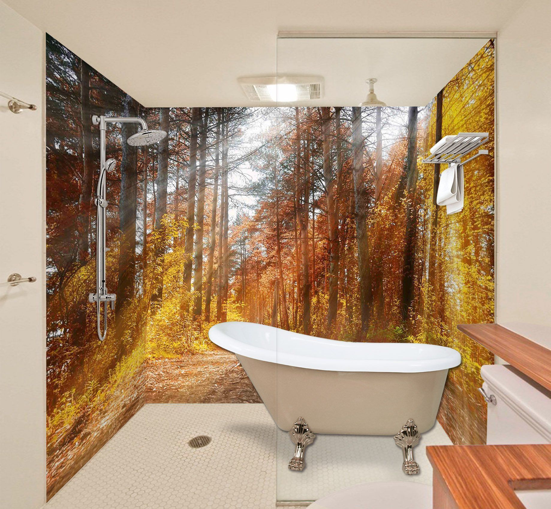 3D Forest Sunshine 39 Bathroom Wallpaper Wallpaper AJ Wallpaper 