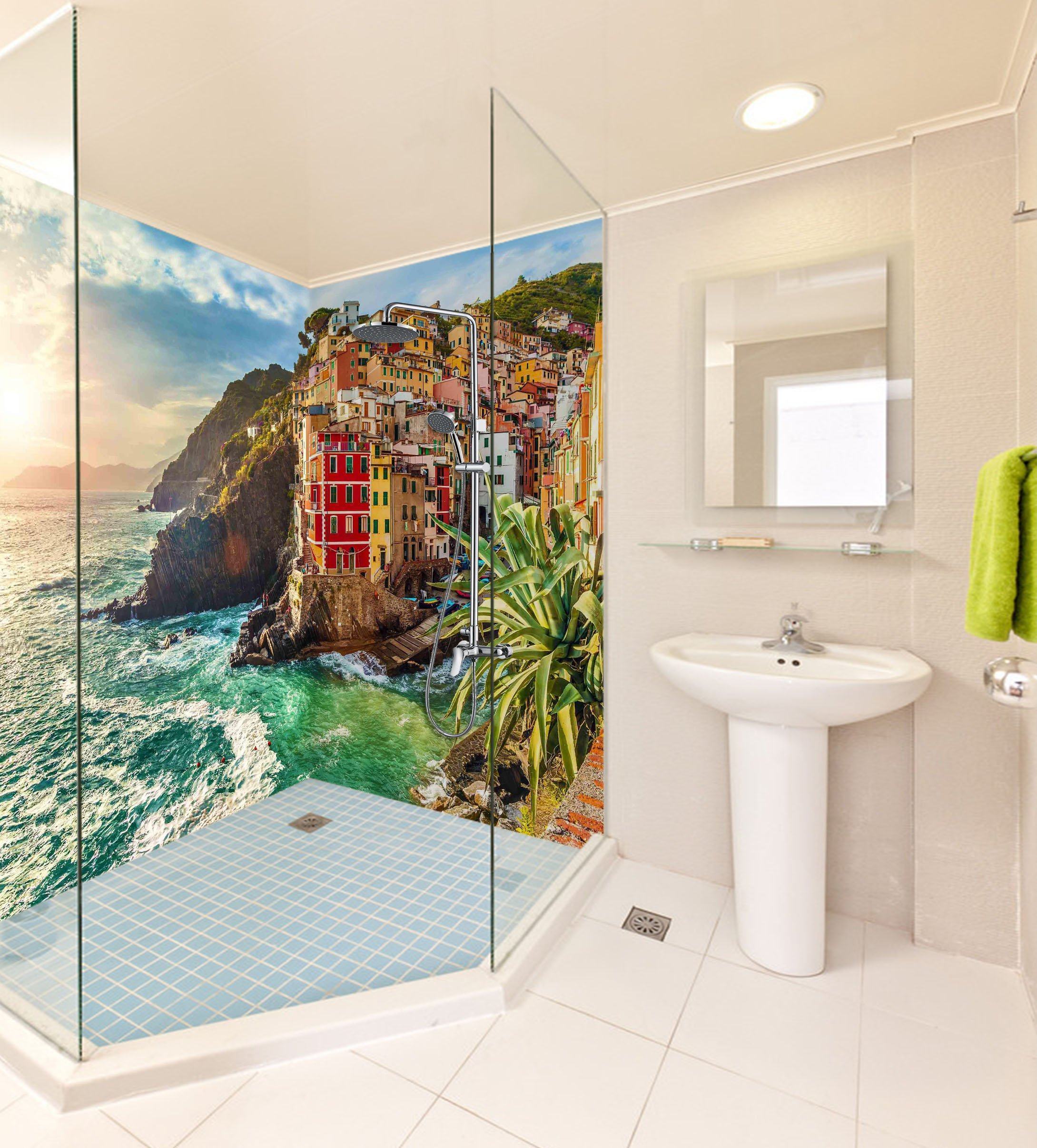3D Sea Coast Town 37 Bathroom Wallpaper Wallpaper AJ Wallpaper 