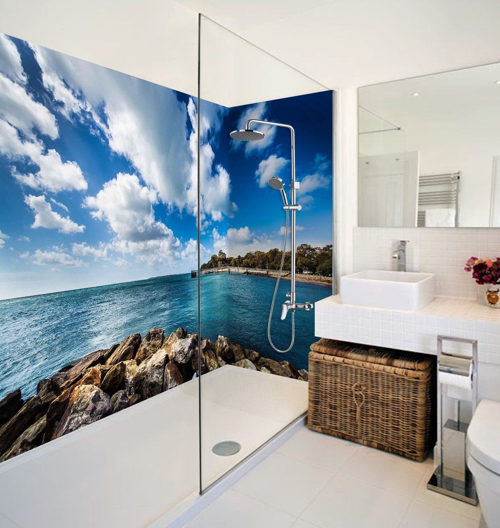 3D Vast Sea Scenery 30 Bathroom Wallpaper Wallpaper AJ Wallpaper 