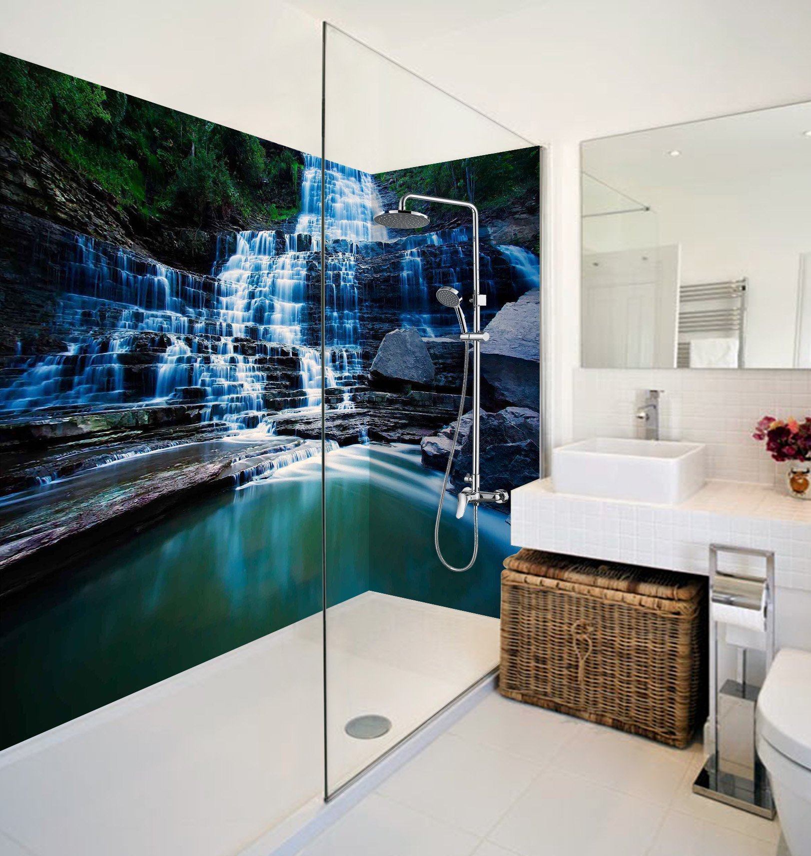 3D Waterfall 32 Bathroom Wallpaper Wallpaper AJ Wallpaper 