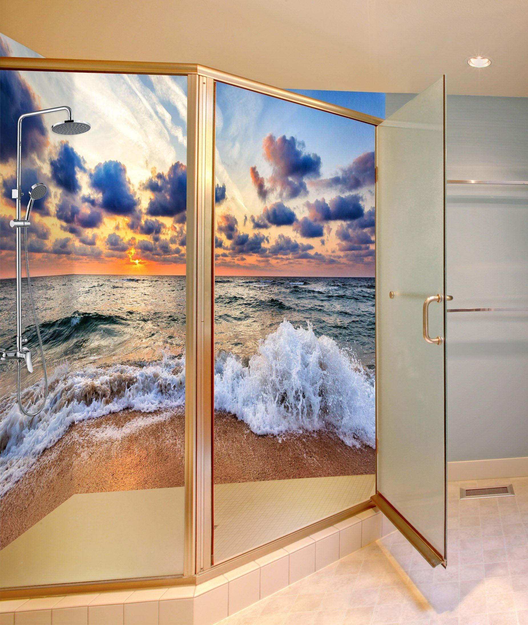 3D Sea Sunset Clouds 38 Bathroom Wallpaper Wallpaper AJ Wallpaper 