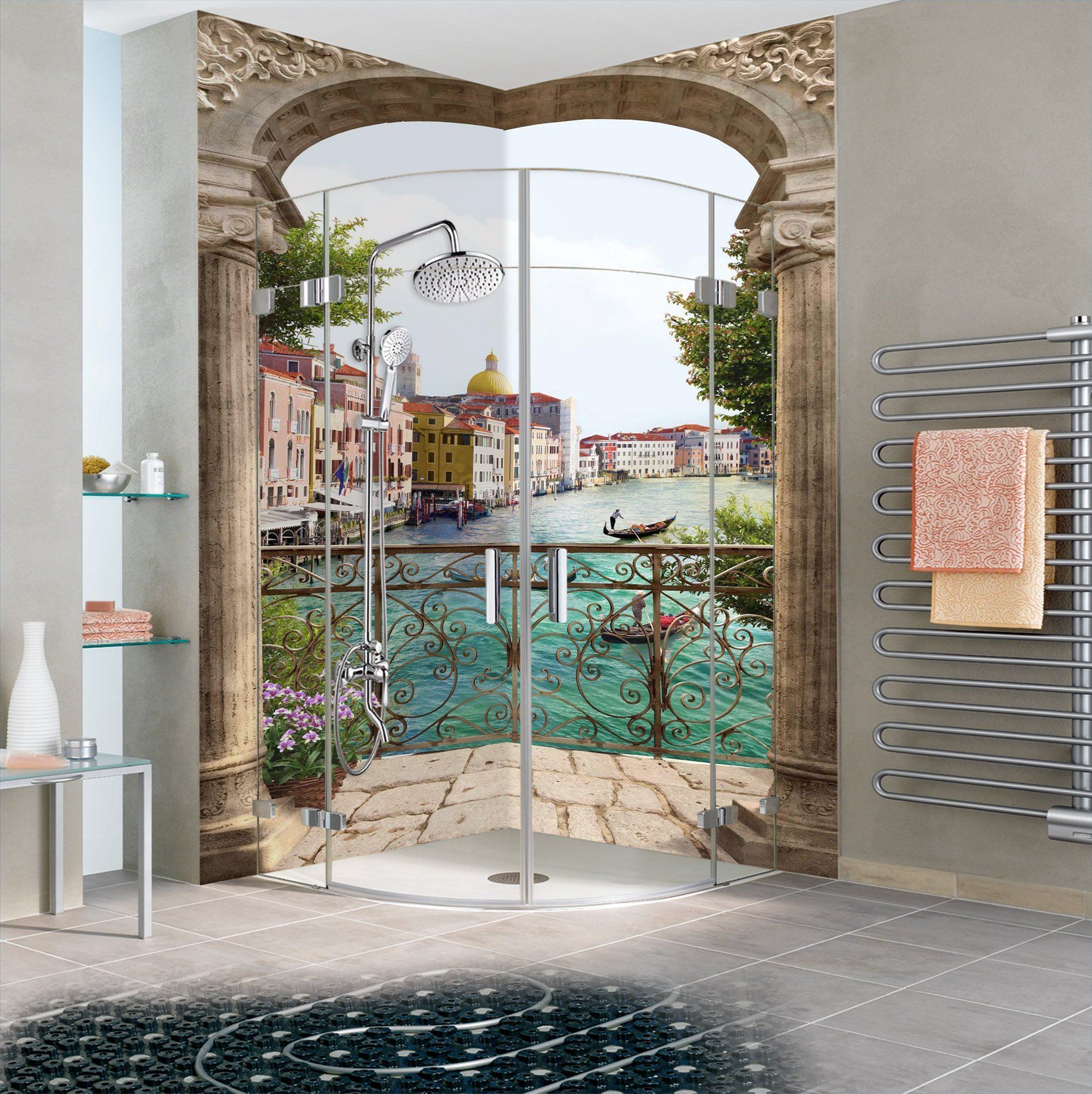 3D Venice Landscape 44 Bathroom Wallpaper Wallpaper AJ Wallpaper 