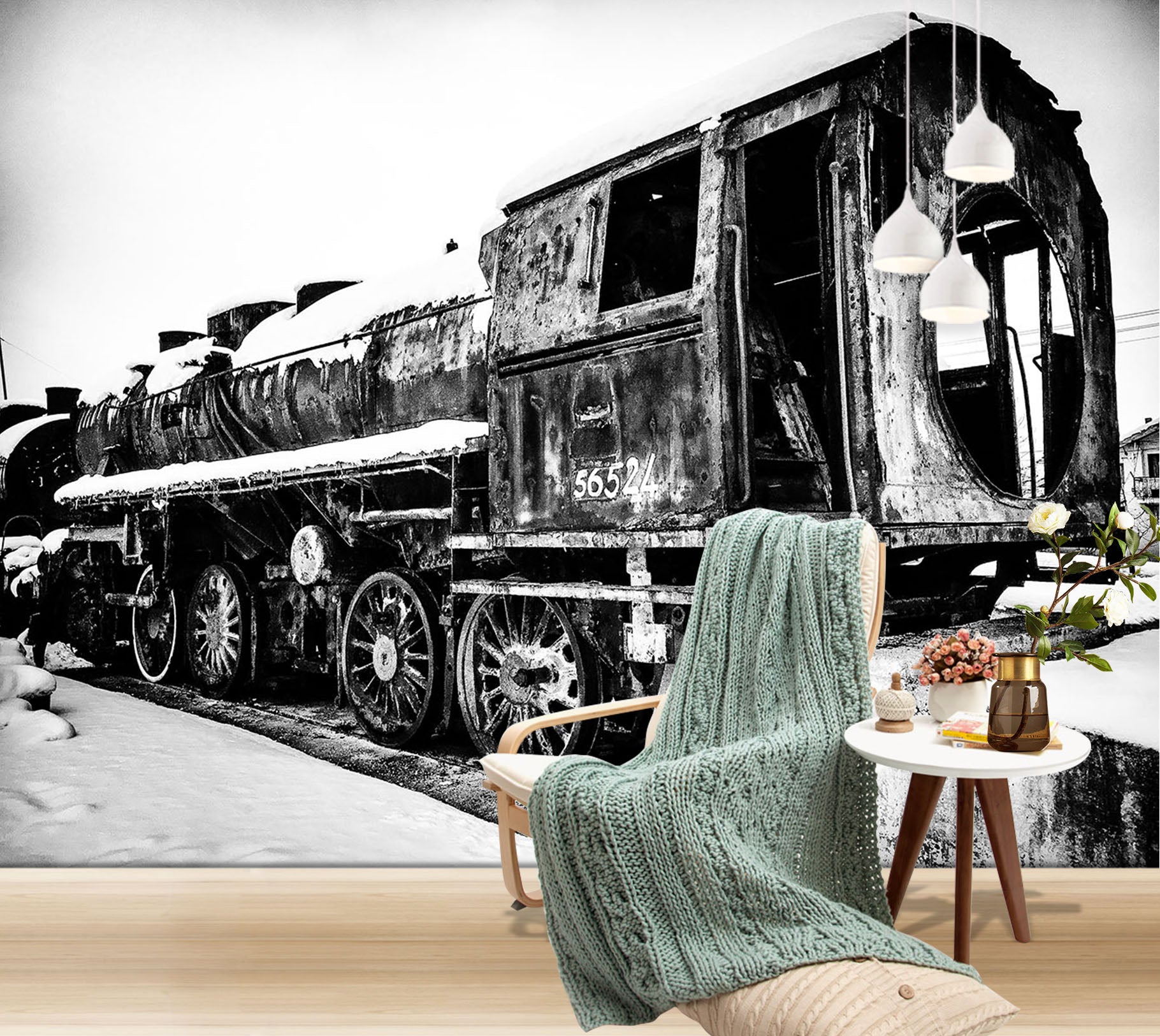 3D Abandoned Train 088 Vehicle Wall Murals